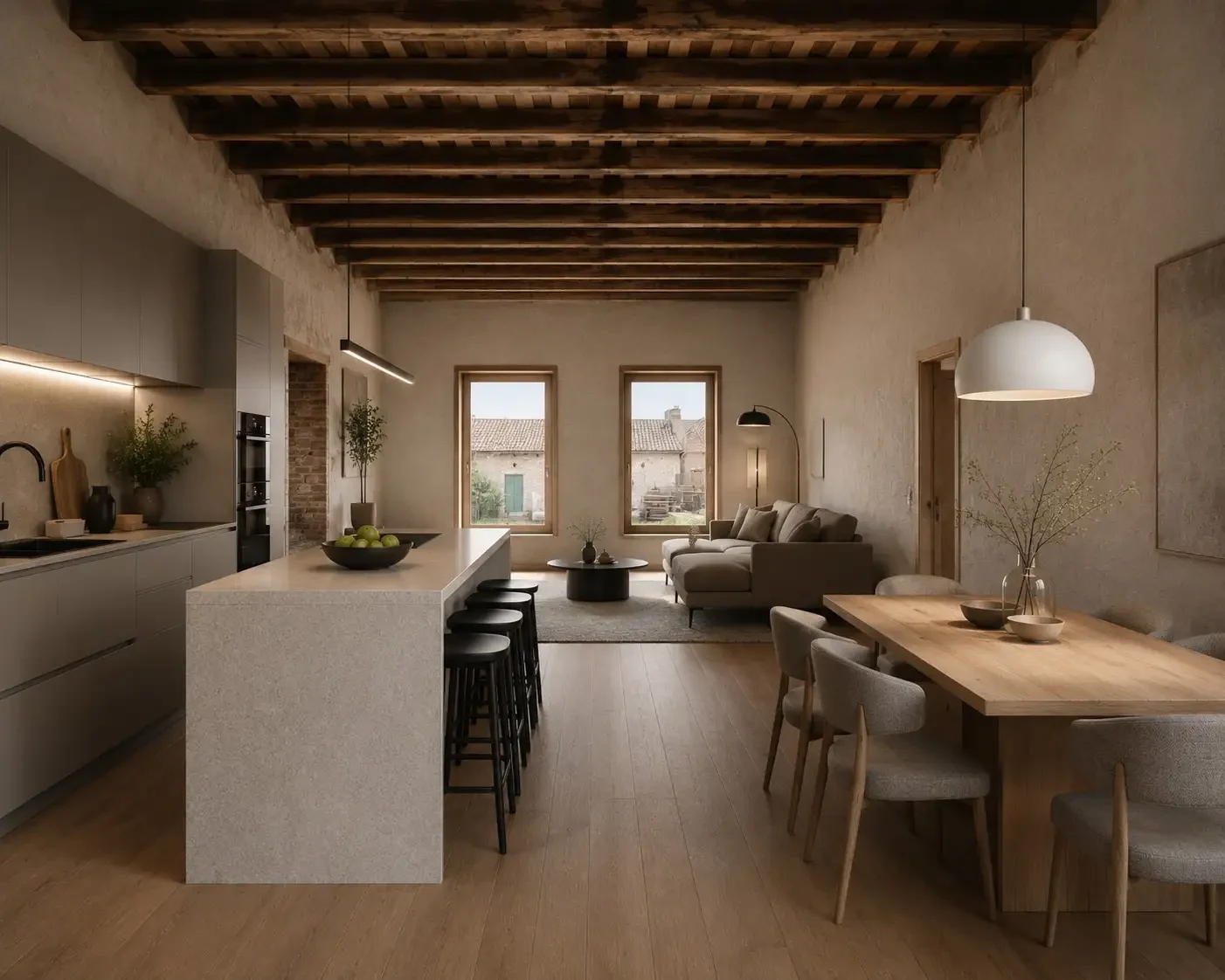 Visualizzazione della zona giorno di Casa Toni